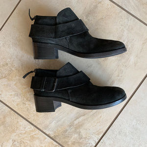 MARSELL Black Suede Leather Ankle Boot W 37